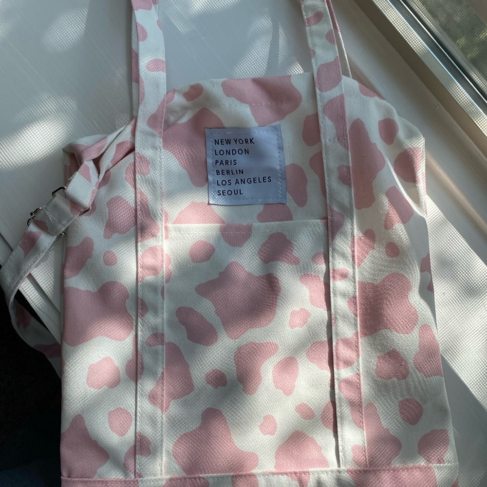 Cute cow print tote bag!